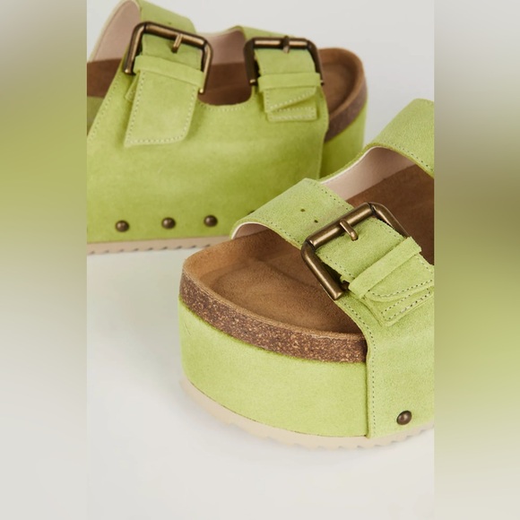 Intentionally Blank Cooper Platform Slide Sandals - Green - Picture 2 of 7